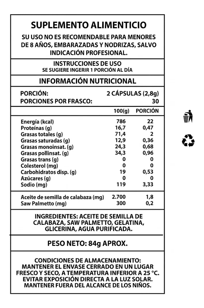 ACEITE DE SEMILLA DE CALABAZA 60 CAPS