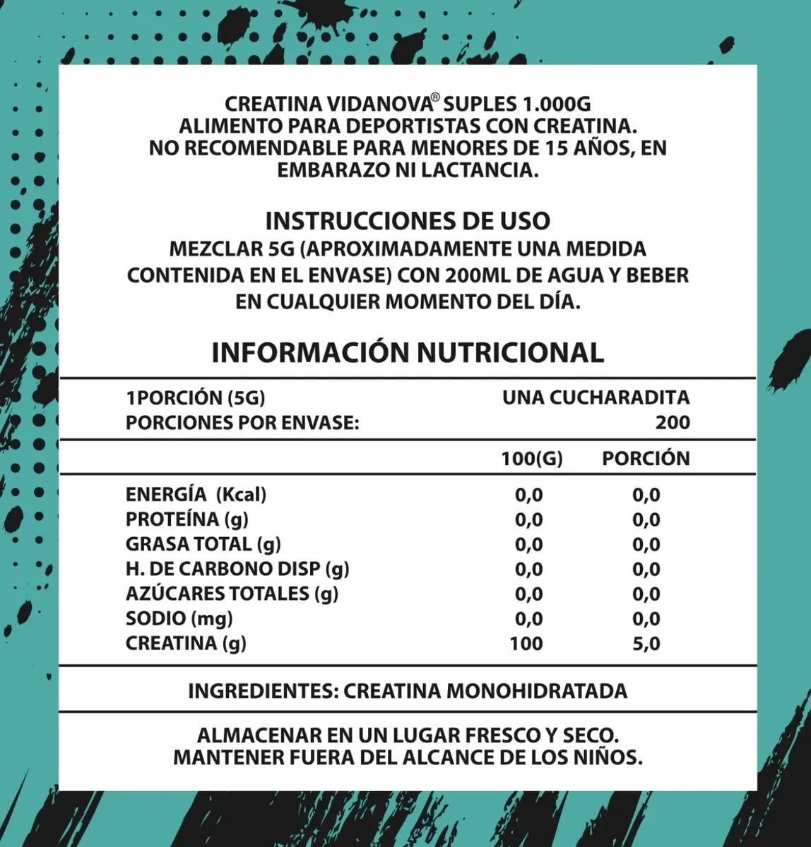 Creatina Monohidratada Micronizada 1KG