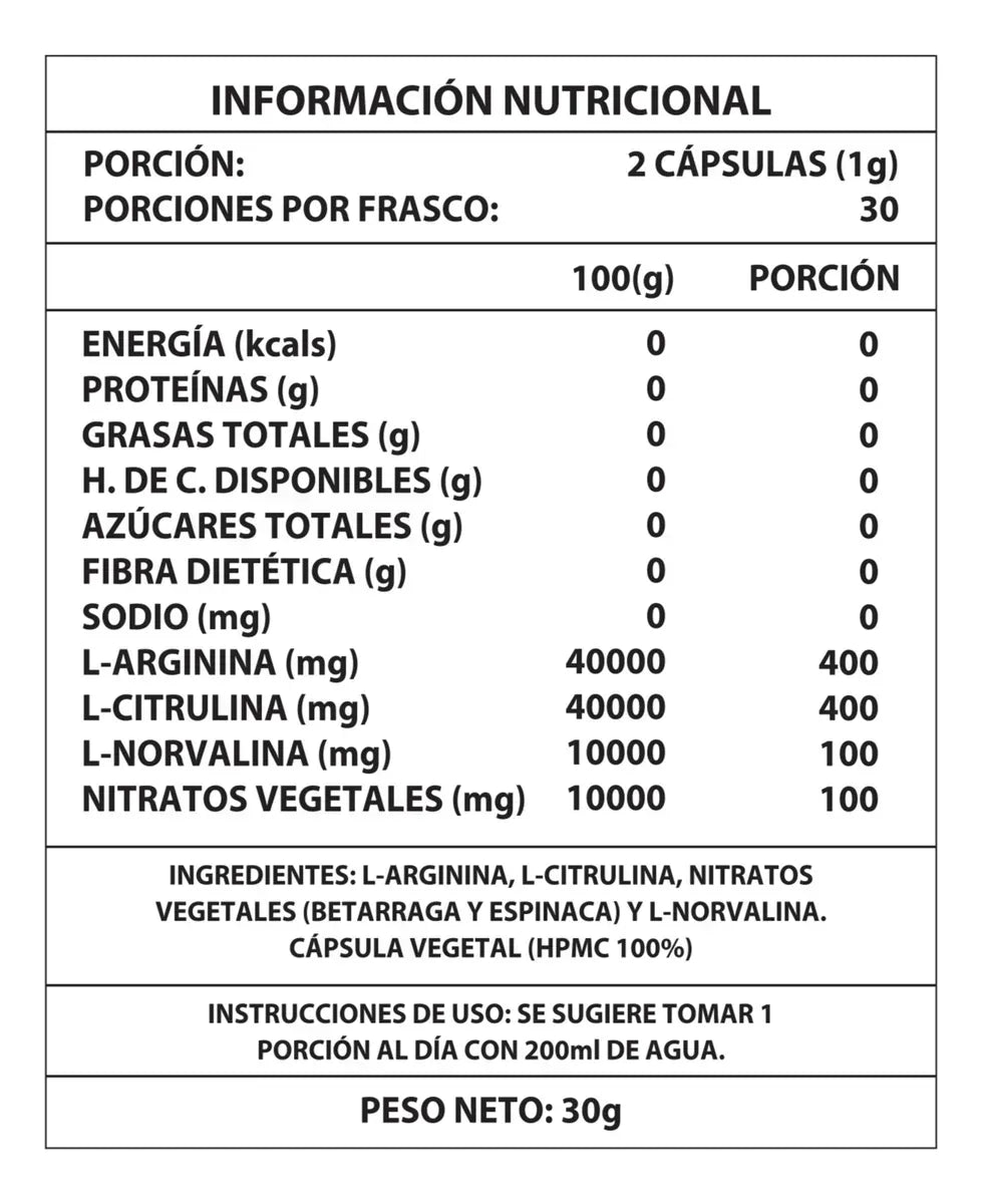 ÓXIDO NÍTRICO 60 CAPS